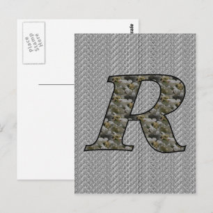 Mit Monogramm initiale R Hydrangea florale Postkar Postkarte