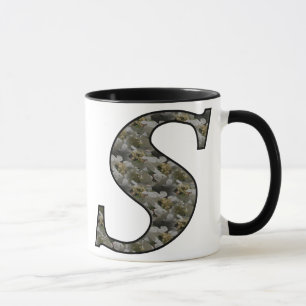 Mit Monogramm initiale S Hydrangea Tasse