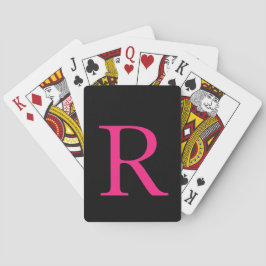 Mit Monogramm Initialen Pink Black Niedlich Girly Spielkarten