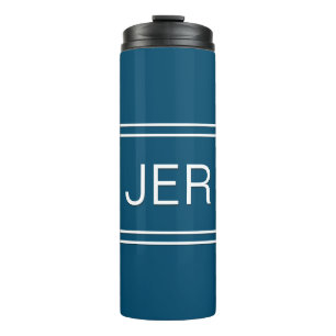 Mit Monogramm Initials Blue Travel Trinkbehälter K Thermosbecher