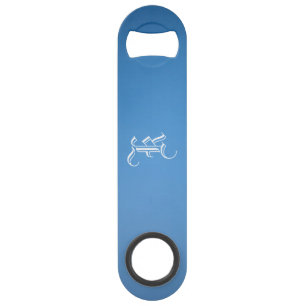 Mit Monogramm "K" Blue Gradient Bottle Opener Speed Flaschenöffner