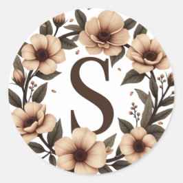 Mit Monogramm Kaffeekranz Runder Aufkleber