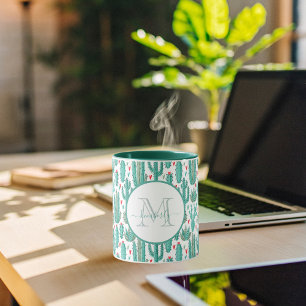 Mit Monogramm Kaktusgrün Tasse