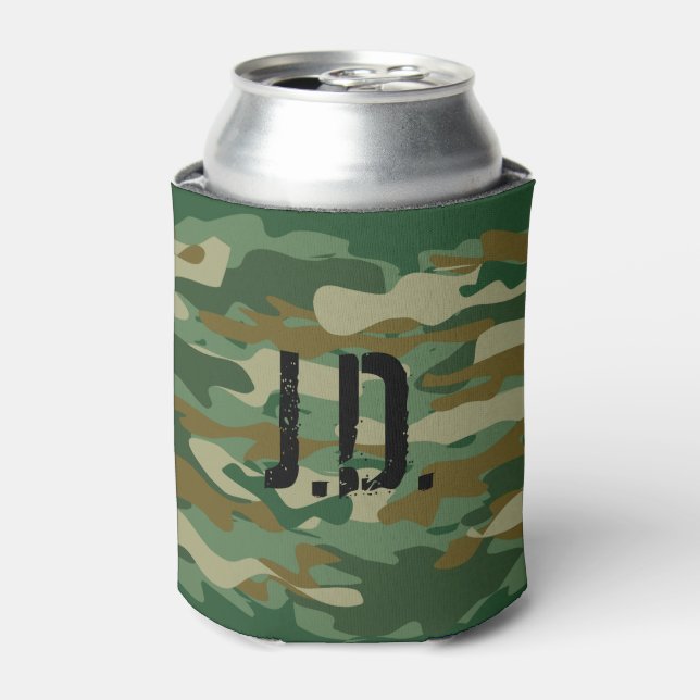 Mit Monogramm kann mit dem Design von Army-Tarnung Dosenkühler (Kanne Vorderseite)
