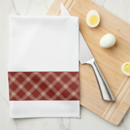 Mit Monogramm Karierte Rot- und Weißfärbung Geschirrtuch