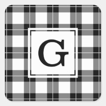 Mit Monogramm Kariertes Schwarz-Weiß-Muster
