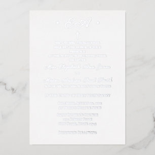 Mit Monogramm katholische Hochzeit Folieneinladung