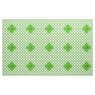 Mit Monogramm Kelly Green Quatrefoil Muster Stoff