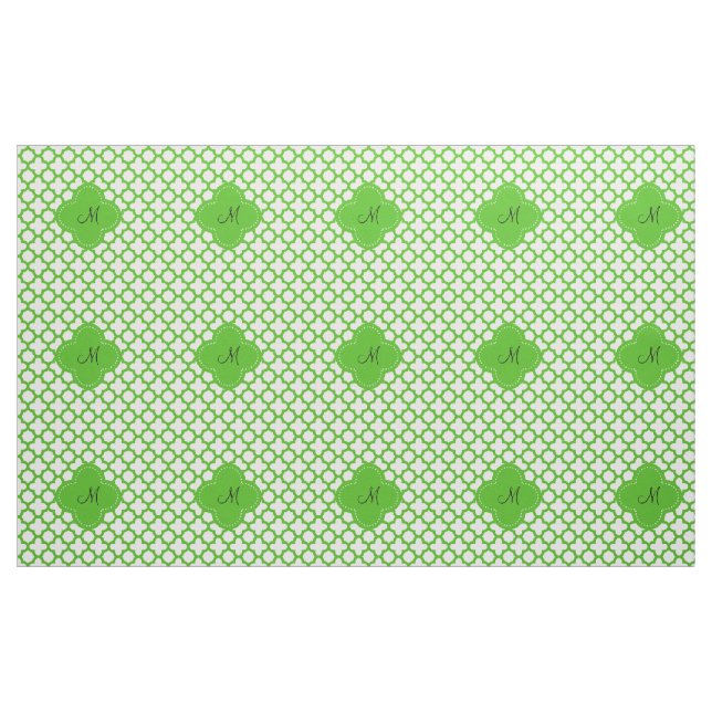 Mit Monogramm Kelly Green Quatrefoil Muster Stoff (Yard (91,4 cm))
