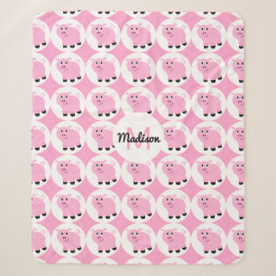 Mit Monogramm Kids Pink Pig Schweinepest Sherpadecke