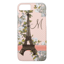 Mit Monogramm Kirschblossom Eiffelturm Case-Mate iPhone Hülle