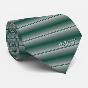 Mit Monogramm klassische Streifen in Forest Green  Krawatte