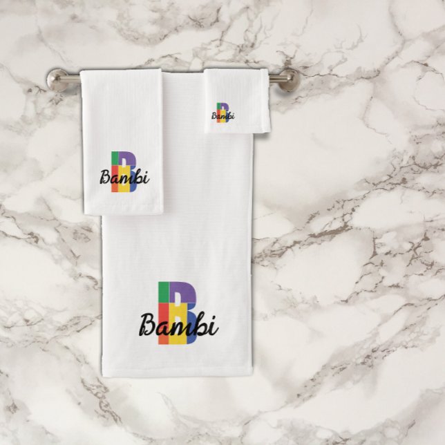 Mit Monogramm klassischer Buchstabe B Badhandtuch Set (Von Creator hochgeladen)