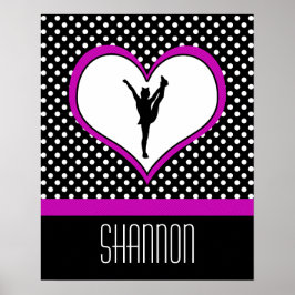 Mit Monogramm klassischer Pink Cheer Polka-Dot mit Poster