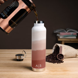 Mit Monogramm, klassisches Kupfer-Rust Ombre Trinkflasche