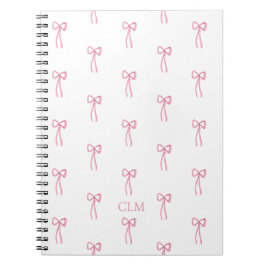 Mit Monogramm kleiner Bow Pink Notizblock