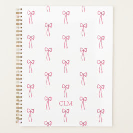 Mit Monogramm kleiner Bow Pink Planner Planer