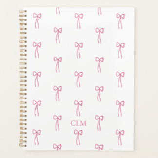 Mit Monogramm kleiner Bow Pink Planner Planer