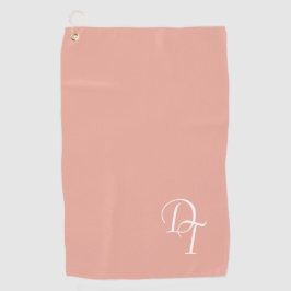 mit Monogramm - Korallenrosa Golfhandtuch