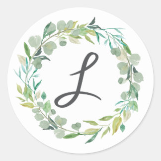 Mit Monogramm L Rundsticker, Umschlag Aufkleber L