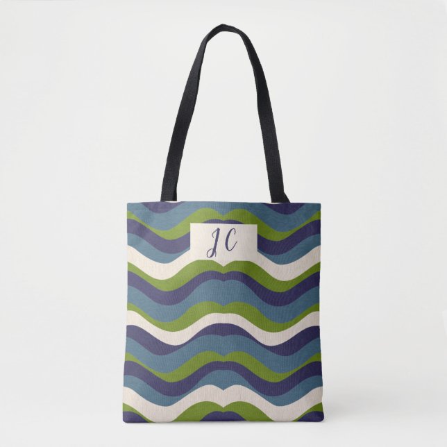 Mit Monogramm L Wavy Retro Streifen, Tasche (Vorderseite)