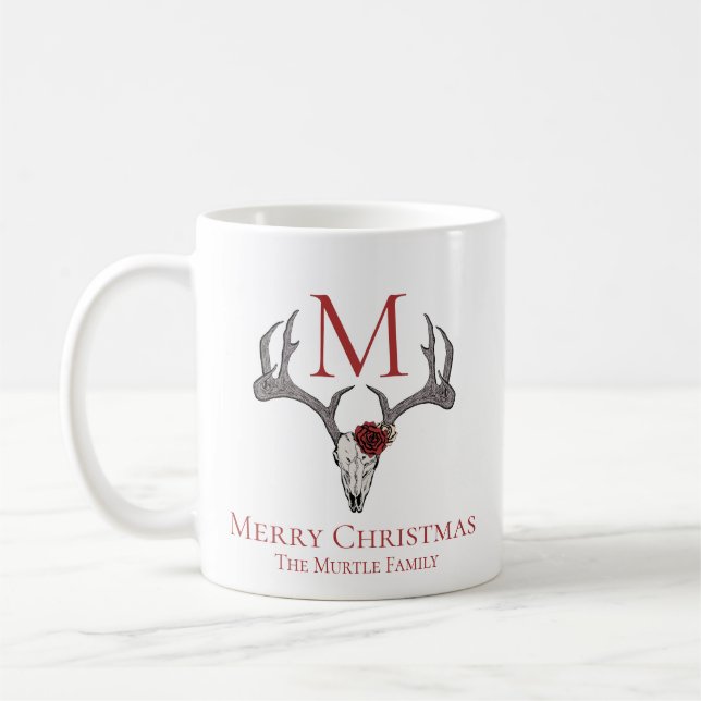 Mit Monogramm Land - Weihnachtsmäntel und Rose Kaffeetasse (Links)