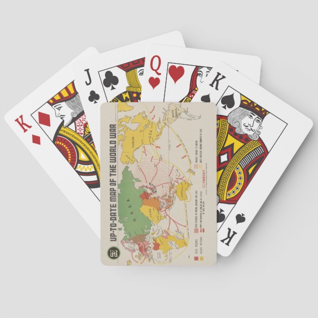 Mit Monogramm Landkarte des Weltkriegs Spielkarten (Rückseite)