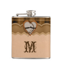 Mit Monogramm Lasche für Leder und Herz