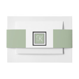 Mit Monogramm Laurel Green Einladungsbanderole