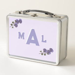 Mit Monogramm Lavendel Metall Brotdose