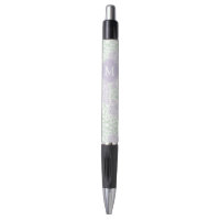 Mit Monogramm Lavendel und grüner BlumenDamast