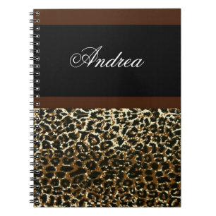 Mit Monogramm Leoparddrucknotizbuch Notizblock