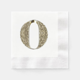 Mit Monogramm Letter Initial O Gold Glitzern Elega Serviette