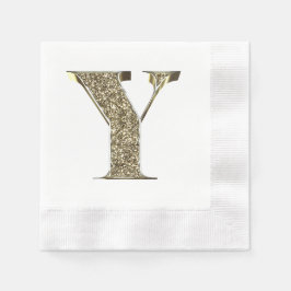 Mit Monogramm Letter Initial Y Gold Glitzern Elega Serviette