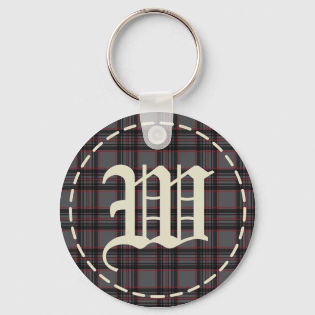 Mit Monogramm Letter-W-Schlüsselanhänger Schlüsselanhänger (Vorderseite)