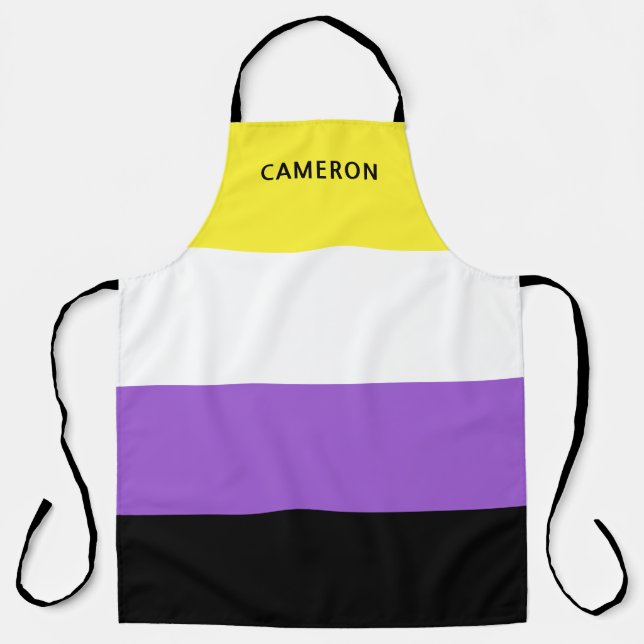 Mit Monogramm LGBT-Meldung für nichtbinäre Flag Schürze (Vorderseite)