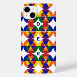 Mit Monogramm LGBT Pride Geometric Rainbow-Muster Case-Mate iPhone 14 Plus Hülle