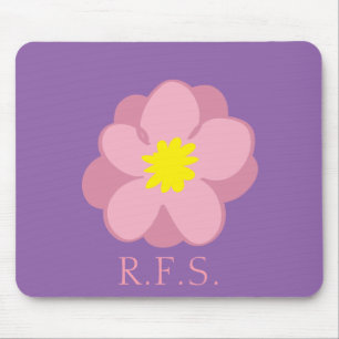Mit Monogramm lila Blume Mousepad