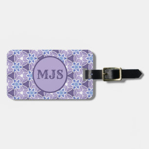 Mit Monogramm Lila Blumenmuster Gepäckanhänger