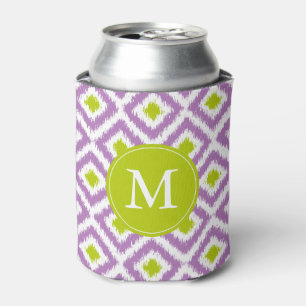 Mit Monogramm Lila Ikat Diamonds-Muster Dosenkühler