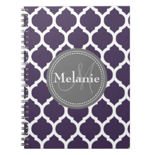 Mit Monogramm Lila und graue Folie Notizblock