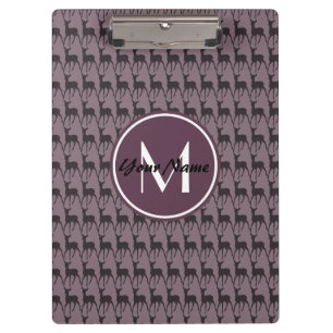 Mit Monogramm Lila Violet Hirsch Personalisiert Klemmbrett