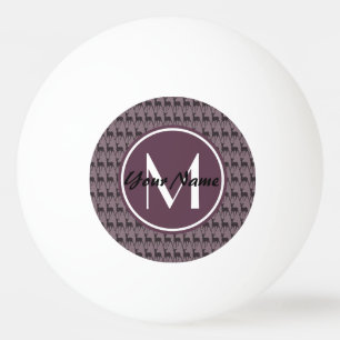 Mit Monogramm Lila Violet Hirsch Personalisiert Tischtennisball