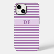 Mit Monogramm Lila/weiße Streifen