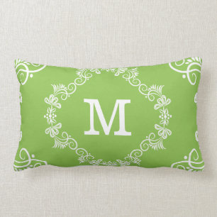 Mit Monogramm Limettengrün Lendenkissen