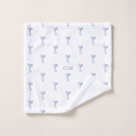 Mit Monogramm Little Bow Blue Badhandtuch Set