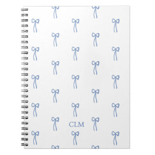 Mit Monogramm Little Bow Blue Notebook Notizblock