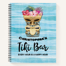 Mit Monogramm Luau Tiki Bar Party Guest Notizbuch