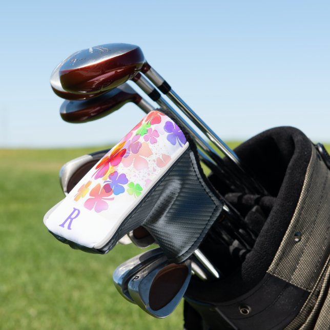 Mit Monogramm Lucky Four Leaf Clolies Golf Headcover (In Situ)