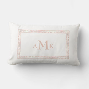 Mit Monogramm Lumbalkissen in Rosa Lendenkissen